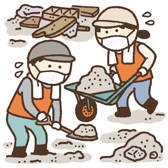 ボランティ活動をする人のイラスト