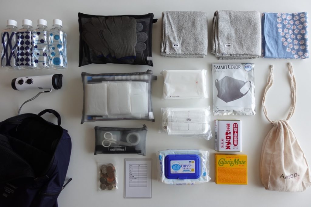 写真：misaさんの防災リュックの中身