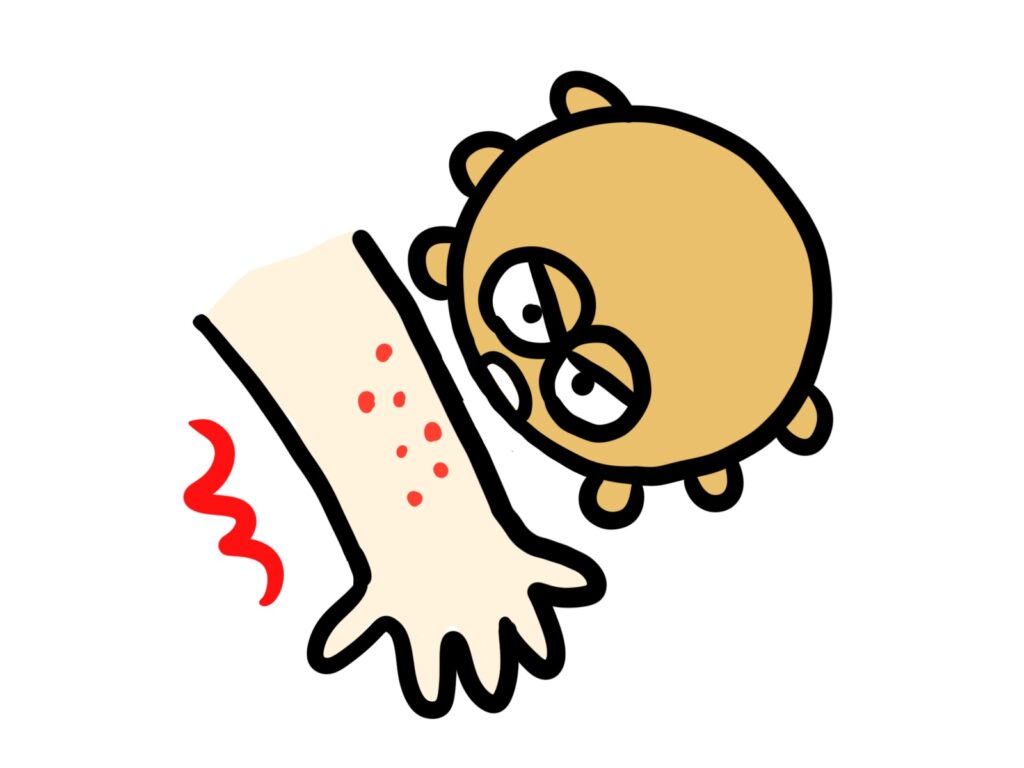 無視に刺されている人のイラスト